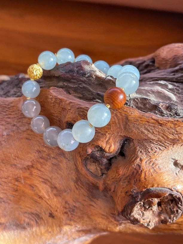 盛夏家|老翡翠手镯改珠串配饰diy手串