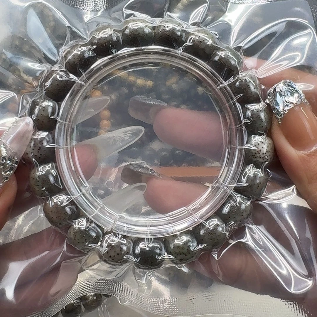 星月菩提手串37高端黑灰星月菩提11桶单圈