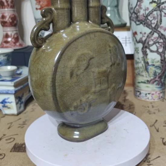 高***胜盘摆件花菇官窑摆件花菇