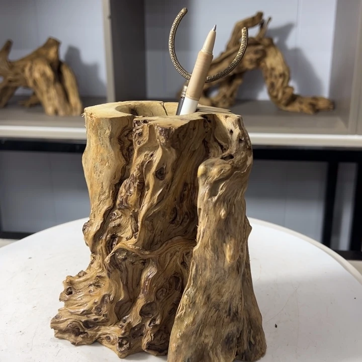 木石榴木榴疤茶桶笔筒