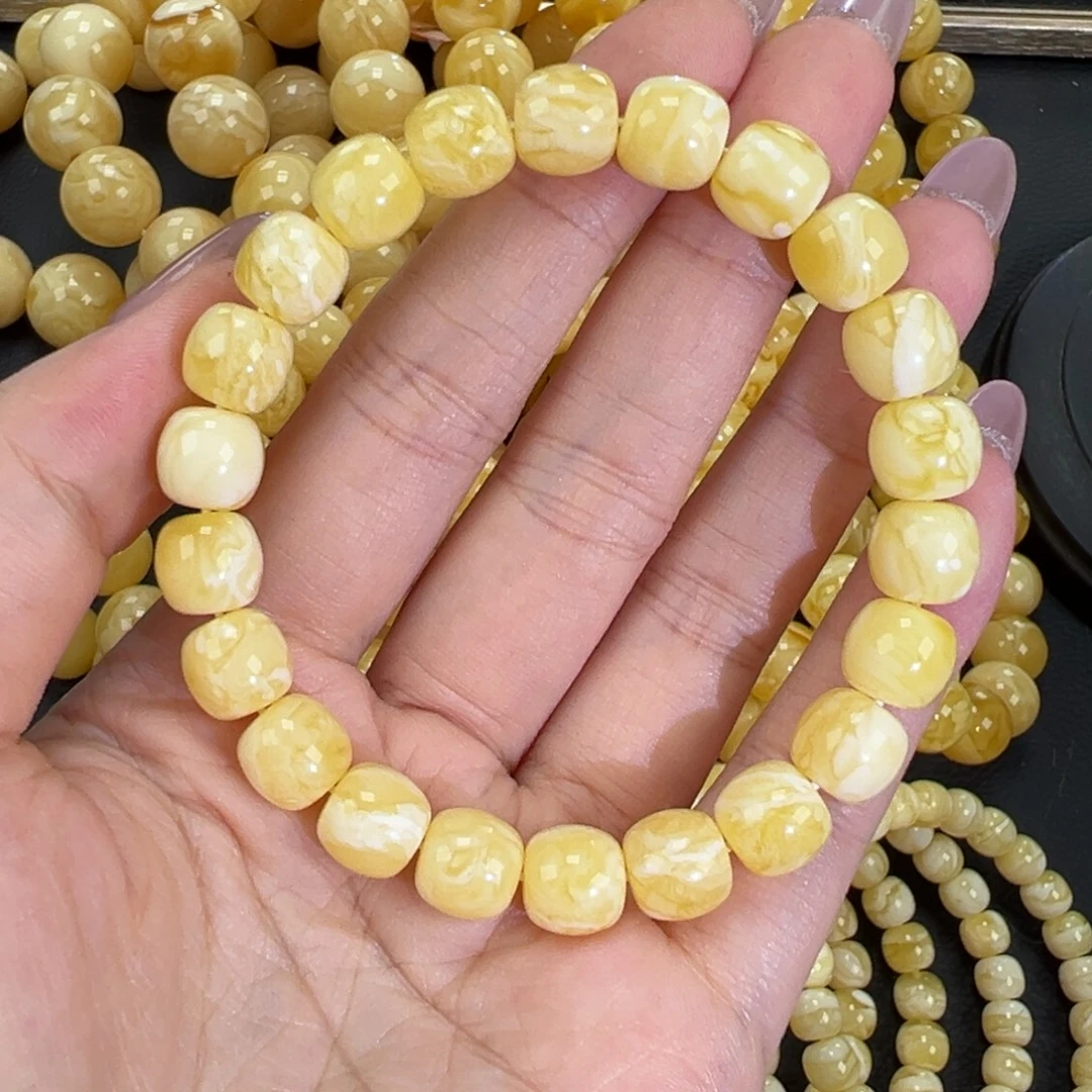 琥珀未镶嵌手链白蜡精工