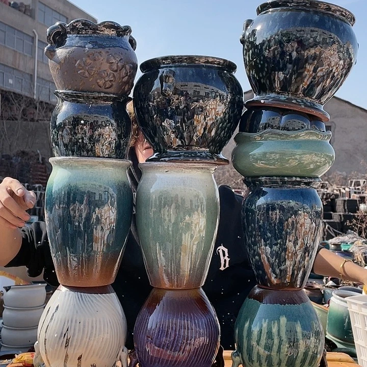 红陶宜兴紫砂花盆套组