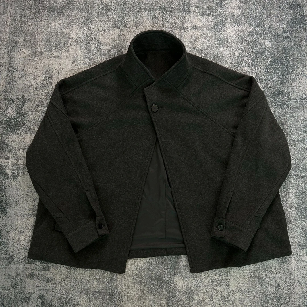 目标击落 重磅短宽羊毛混纺夹克