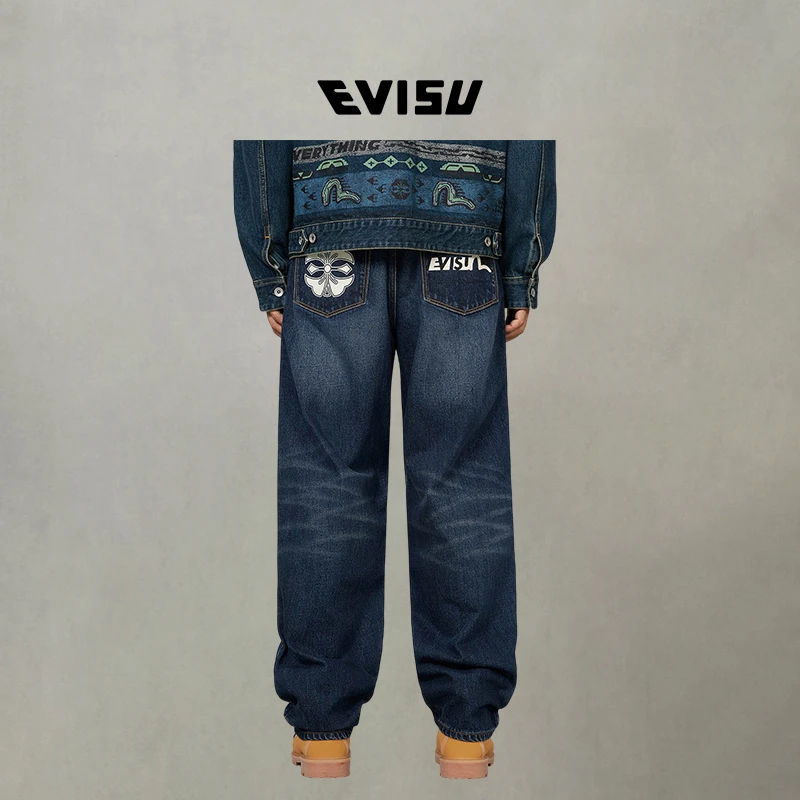 EVISU福神 2025秋新品男士海鸥印花牛仔裤2EAHTM5JE105638DN