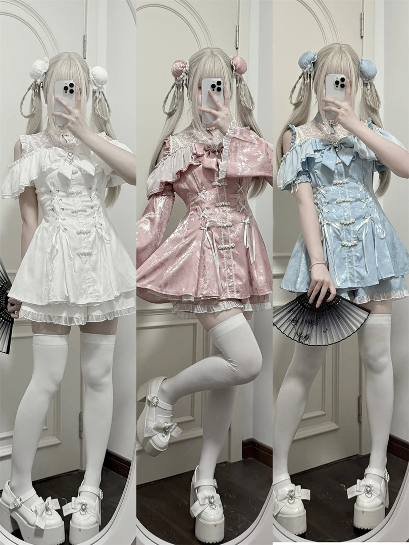 现货掉落【花间影】酒酿樱桃子原创蕾服量产中华风连衣裙夏套装