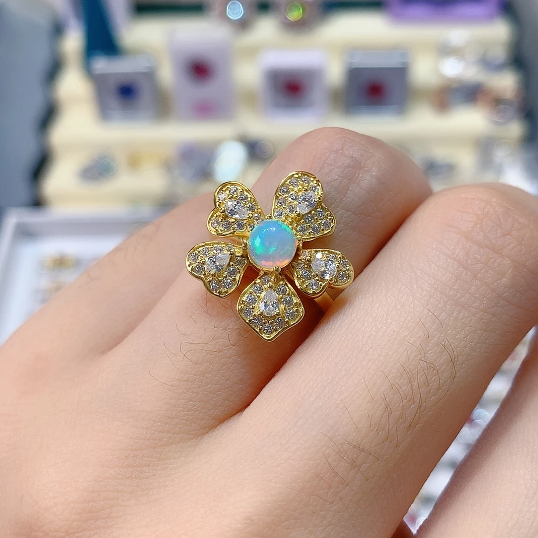 欧泊银S925镶嵌戒指