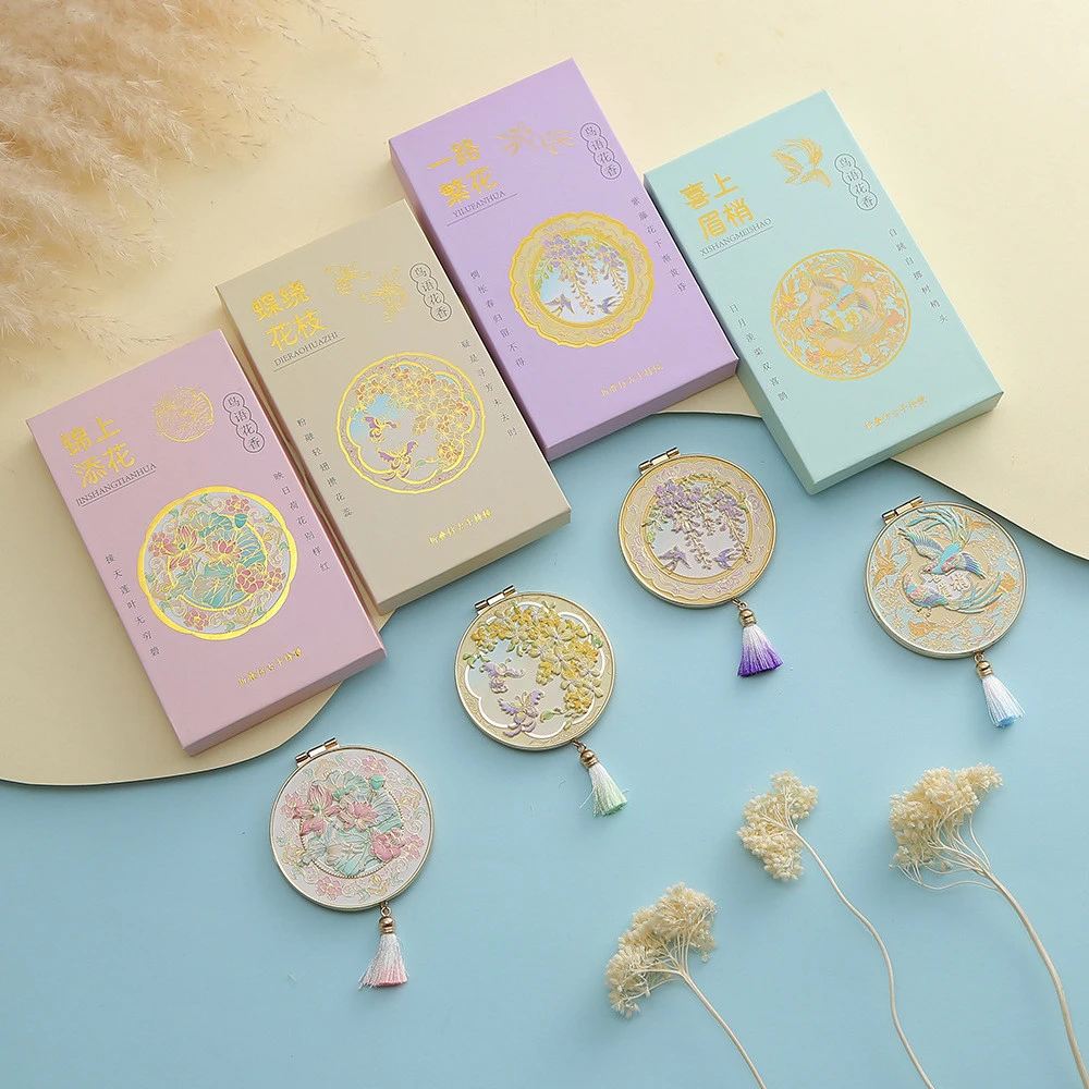 洛阳西安文创纪念品 新款国风文创金属化妆镜 旅游纪念品手持镜