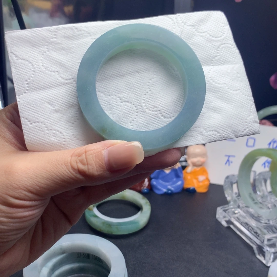 定制翡翠未镶嵌翡翠手镯48_52