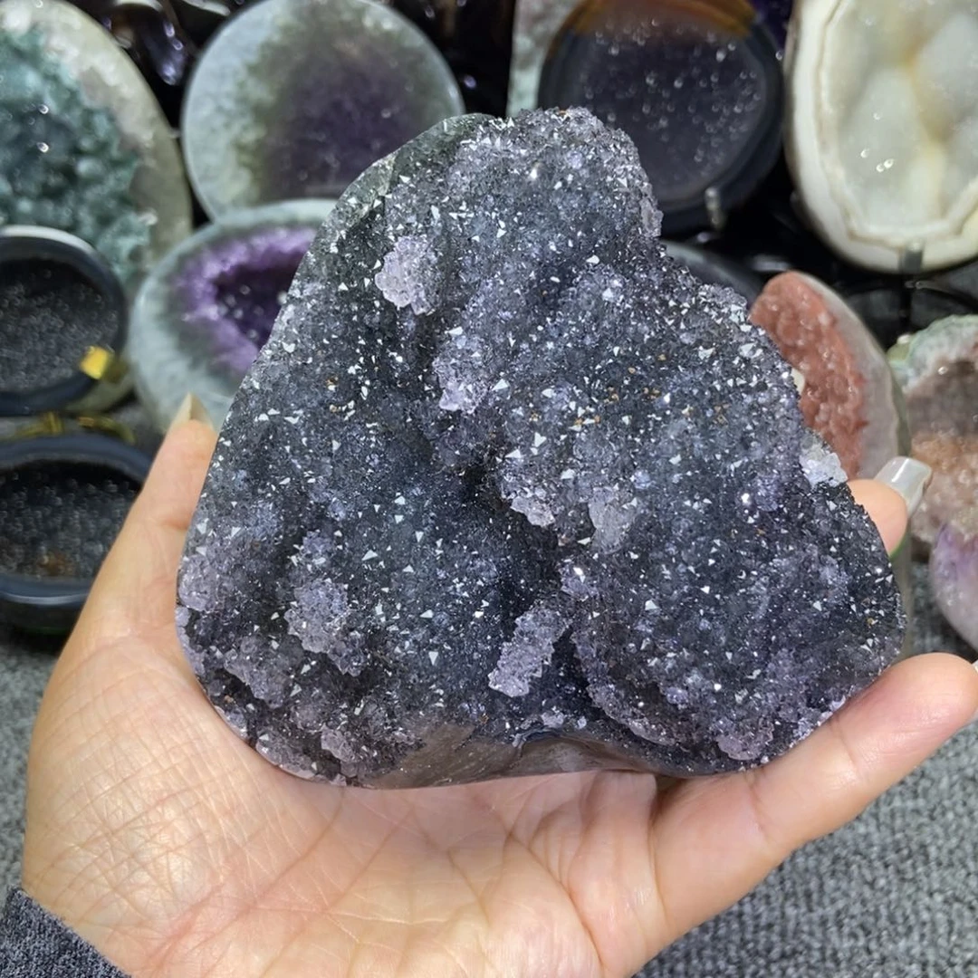 紫晶未镶嵌摆件水晶