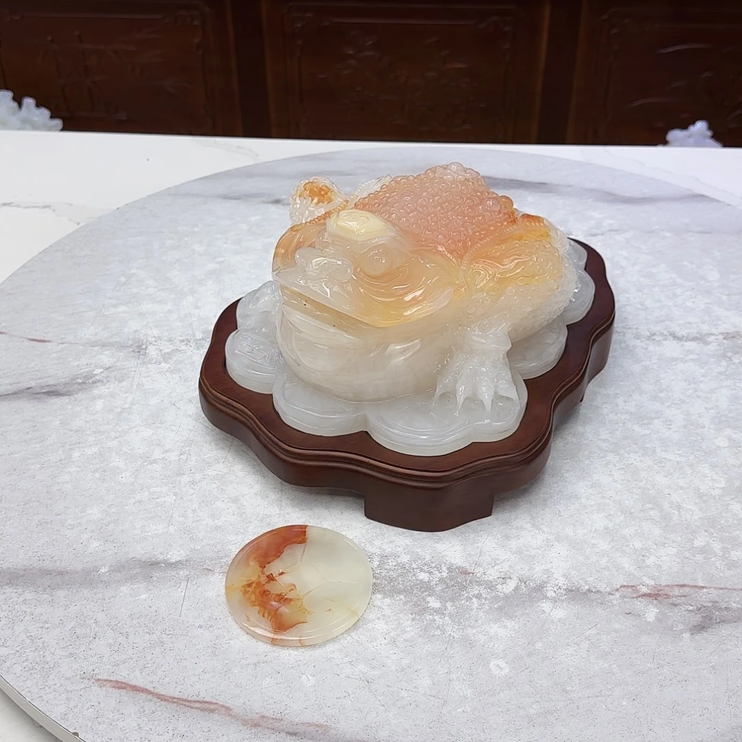 润***峰玉红花冰玉金蟾1111