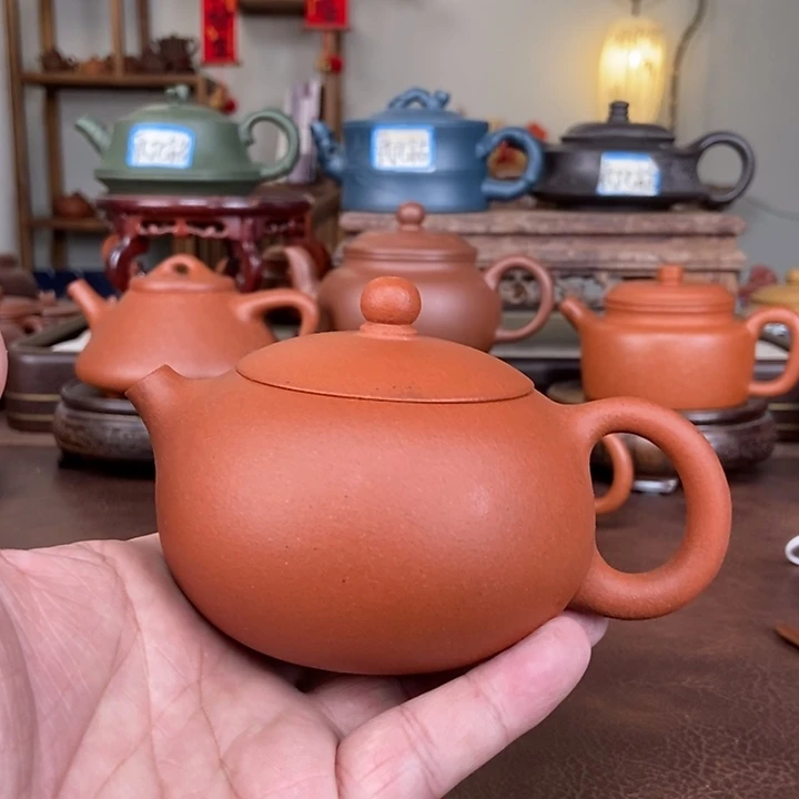 银***崔茶壶紫砂微瑕砂性红泥半手工西施