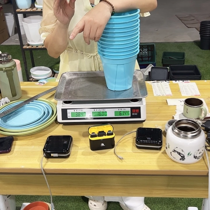 青山盆口15高15蓝色无托12只