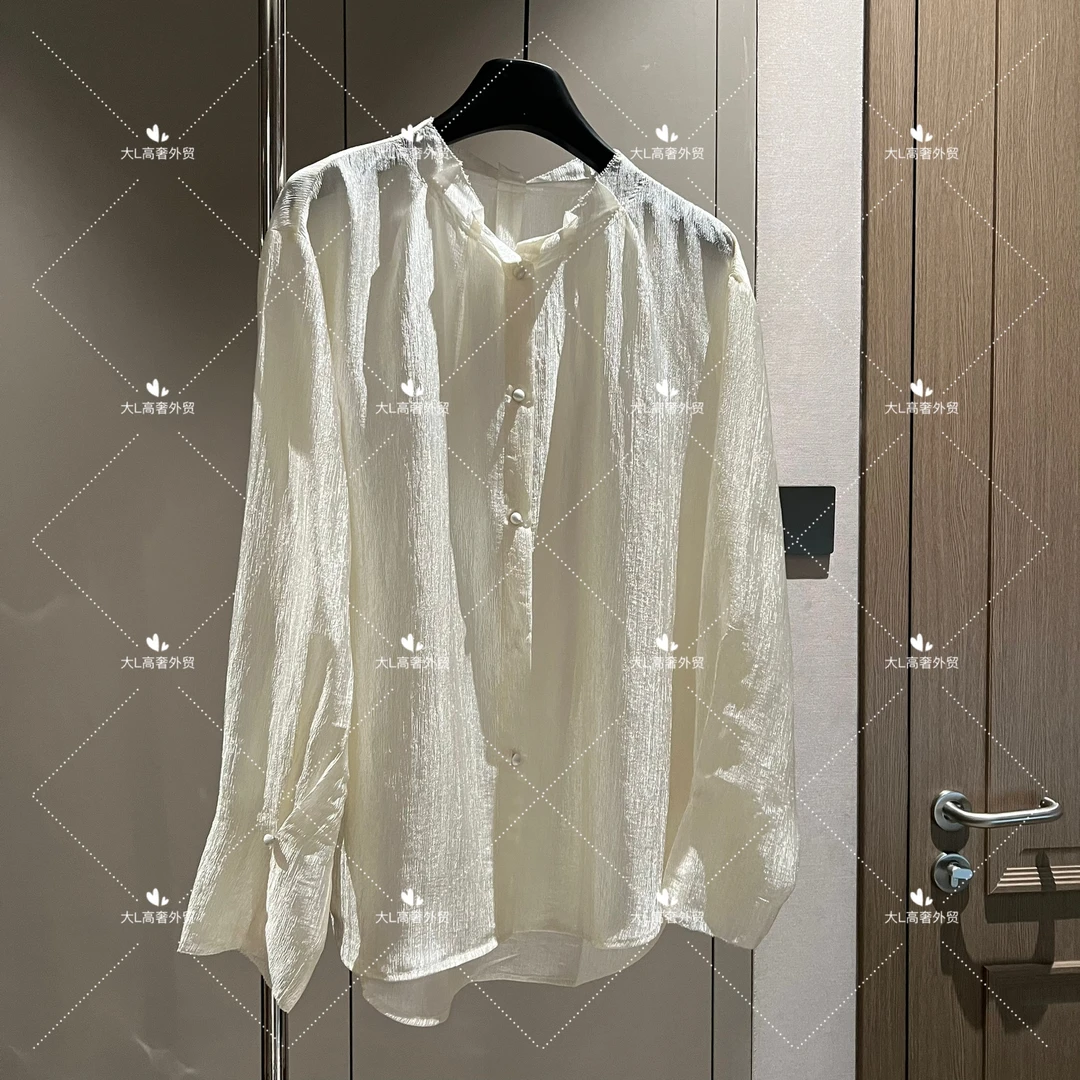 【大L】重磅外贸进口高奢重工设计师风百搭长袖醋酸衬衫CS2581