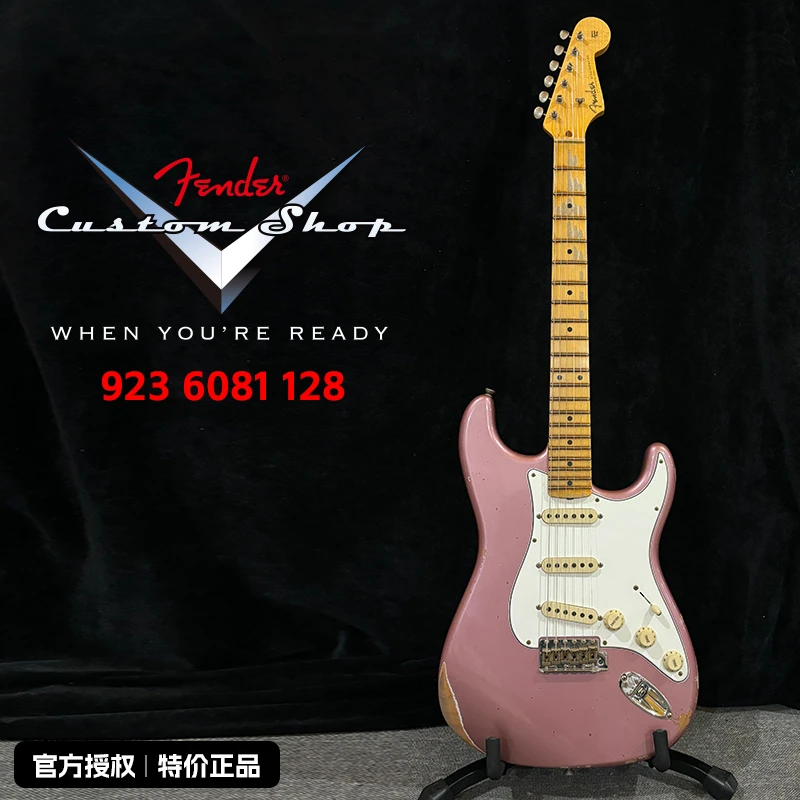 FENDER芬达芬德电吉他CustomShop9236081128仿旧迷雾金属紫红色