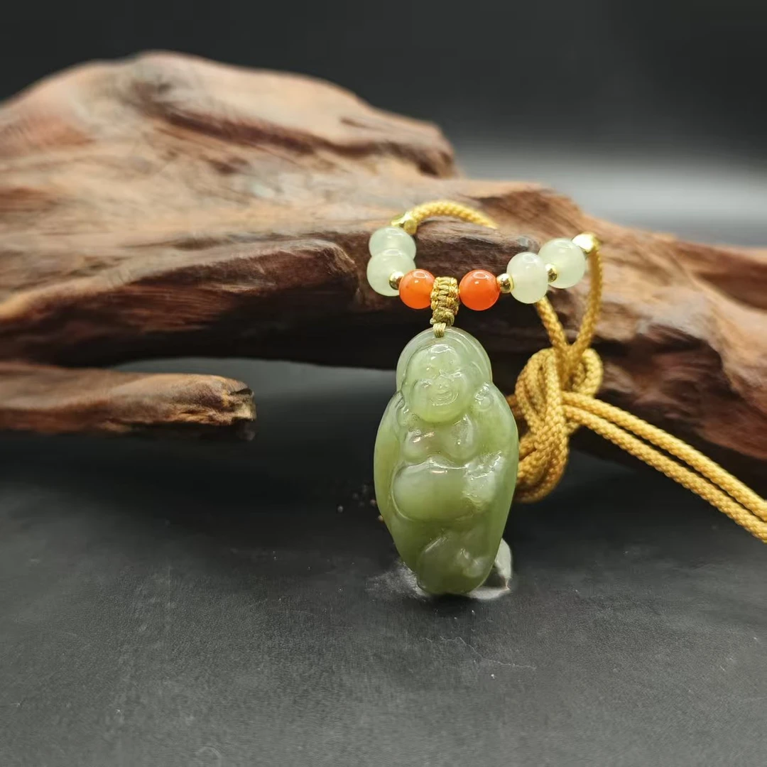 Z和田玉碧玉佛公吊坠4949