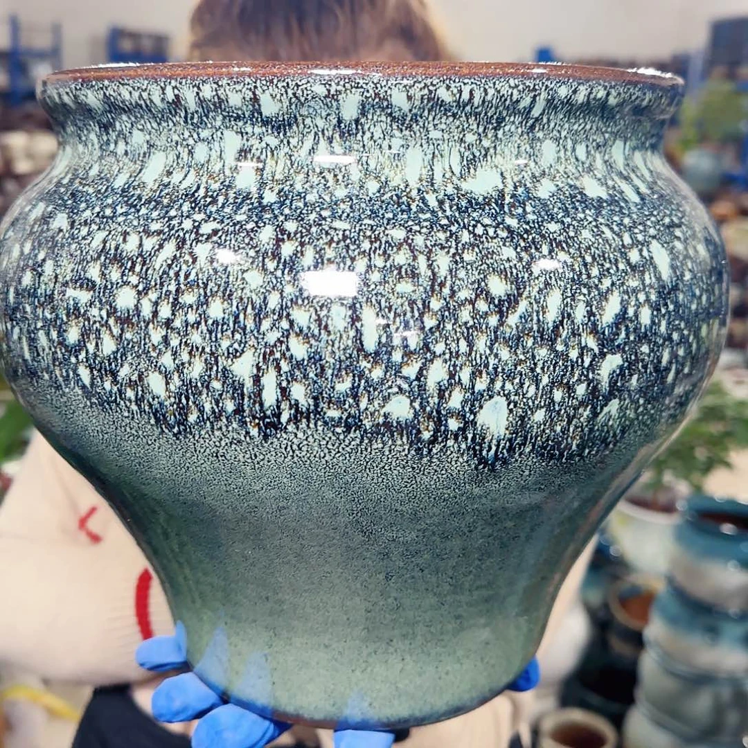 紫砂花盆高24口23