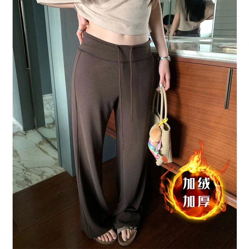 孕妇阔腿裤拖地裤系带时尚休闲百搭显瘦秋装显瘦加绒加厚孕妇长裤