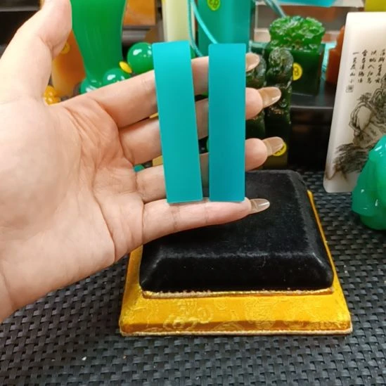 寿山石印石天空蓝对章