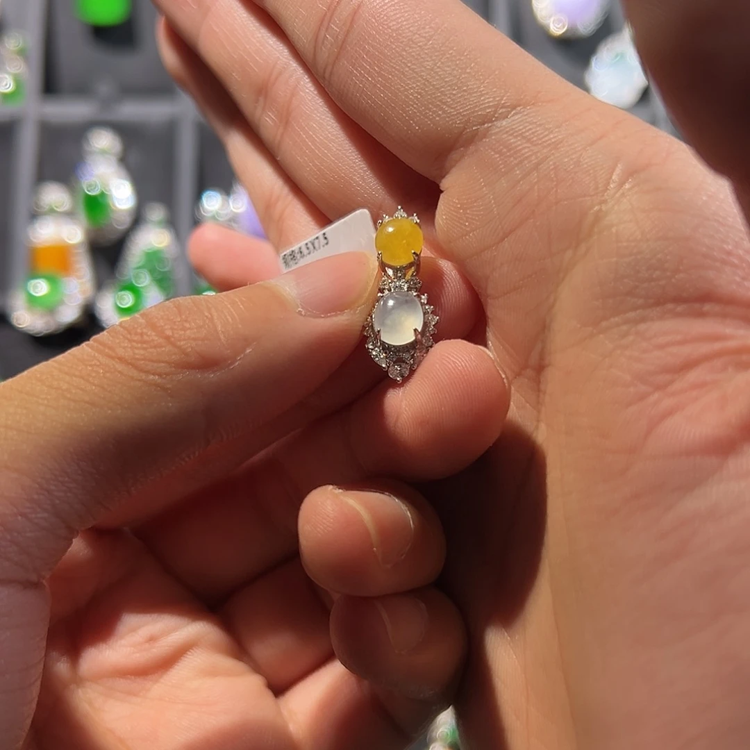 翡翠银S925镶嵌吊坠(不含链)