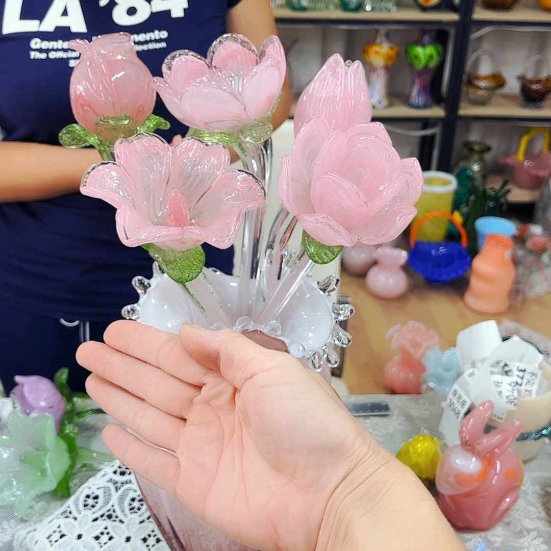 5朵花 家悦琉璃工艺品