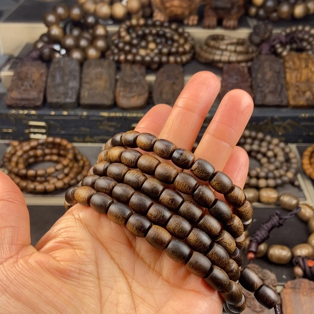 沉香手串用****2越南芽庄白棋玉化留疤