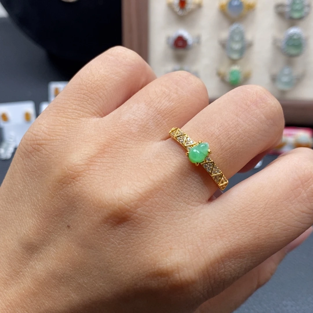 翡翠银S925镶嵌戒指