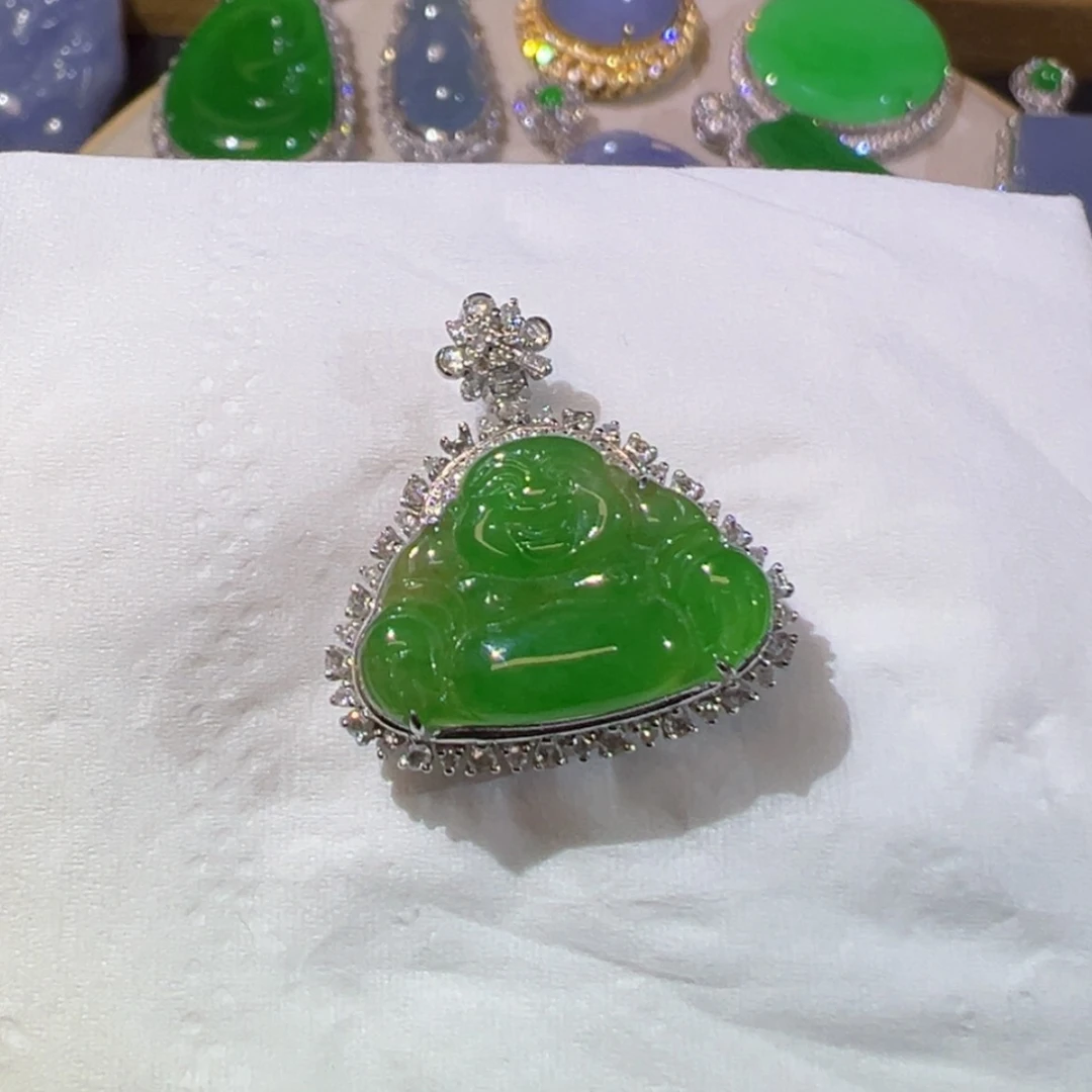 【闪购商品】翡翠18K金镶嵌颈饰缅甸翡翠