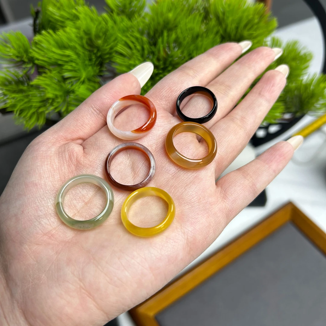 天然玛瑙玉髓戒指时尚女款戒圈【多样性发一】