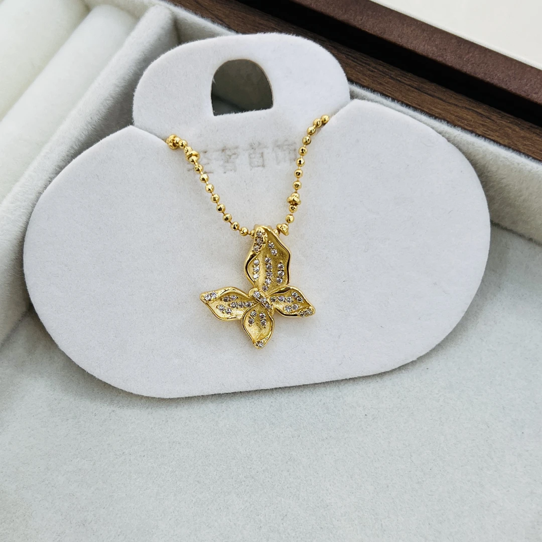 铜合金项链 XL-598超闪盈盈漫舞蝶小众精致百搭项链