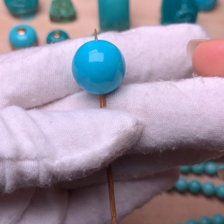 绿松石圆珠14.9未镶嵌夏*