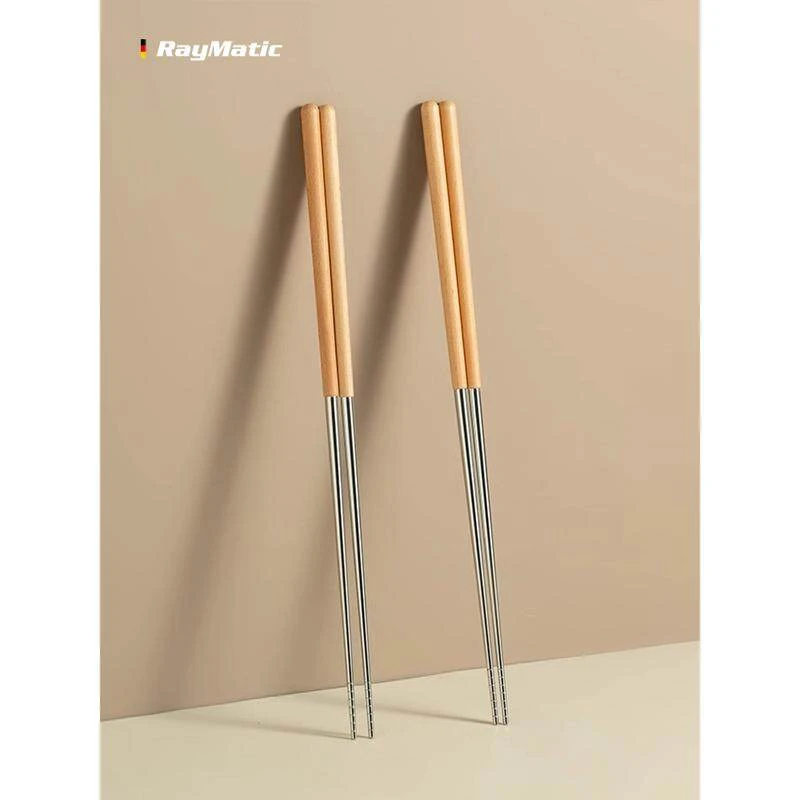 厨房304不锈钢油炸专用长筷子商用耐高温防烫防滑木柄加长火锅筷