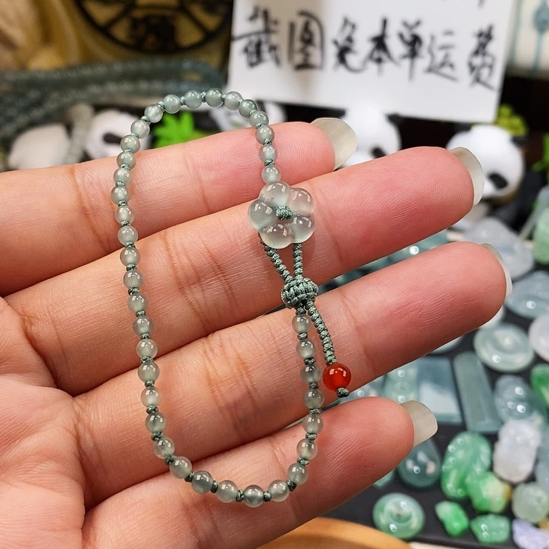 翡翠未镶嵌颈饰有钱花手绳16