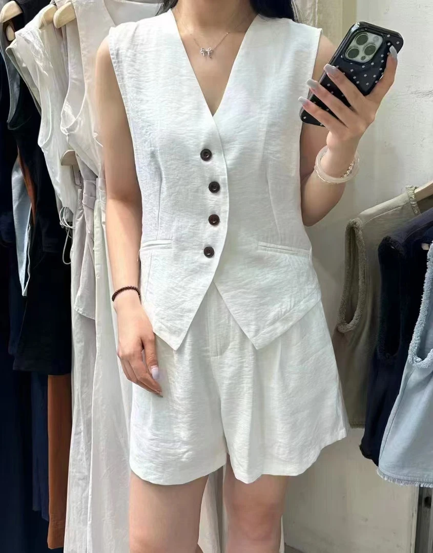 丹姐家-25151慵懒老钱风休闲短袖套装