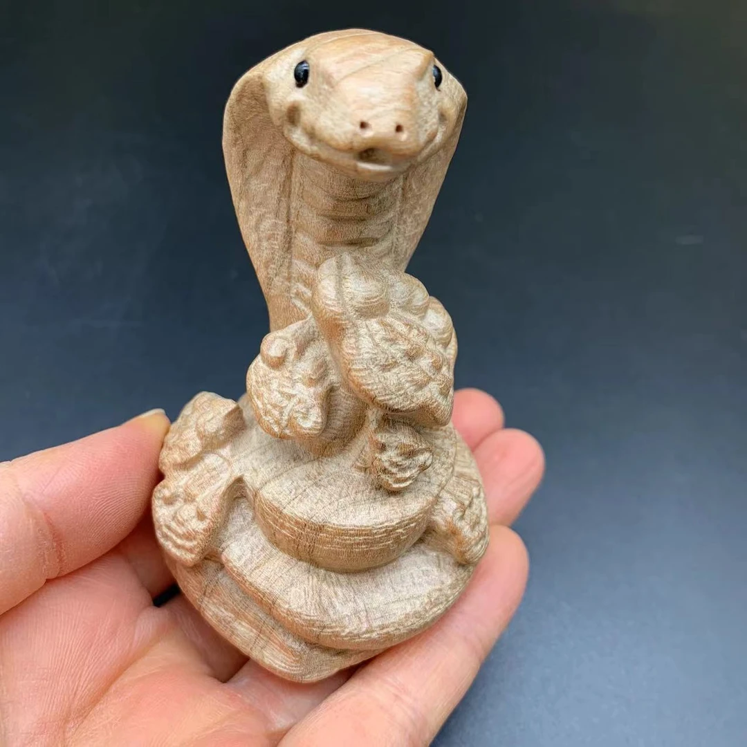 桃木十二生肖 之 如意蛇 生肖蛇木雕 小摆件