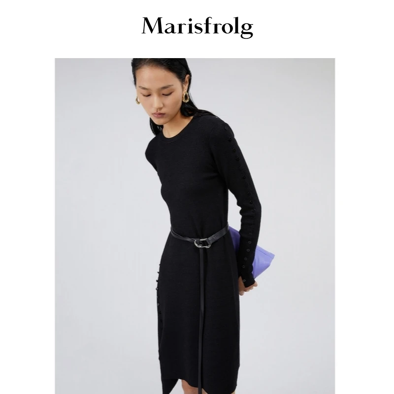 【粉丝专享】Marisfrolg/玛丝菲尔中长款针织连衣裙