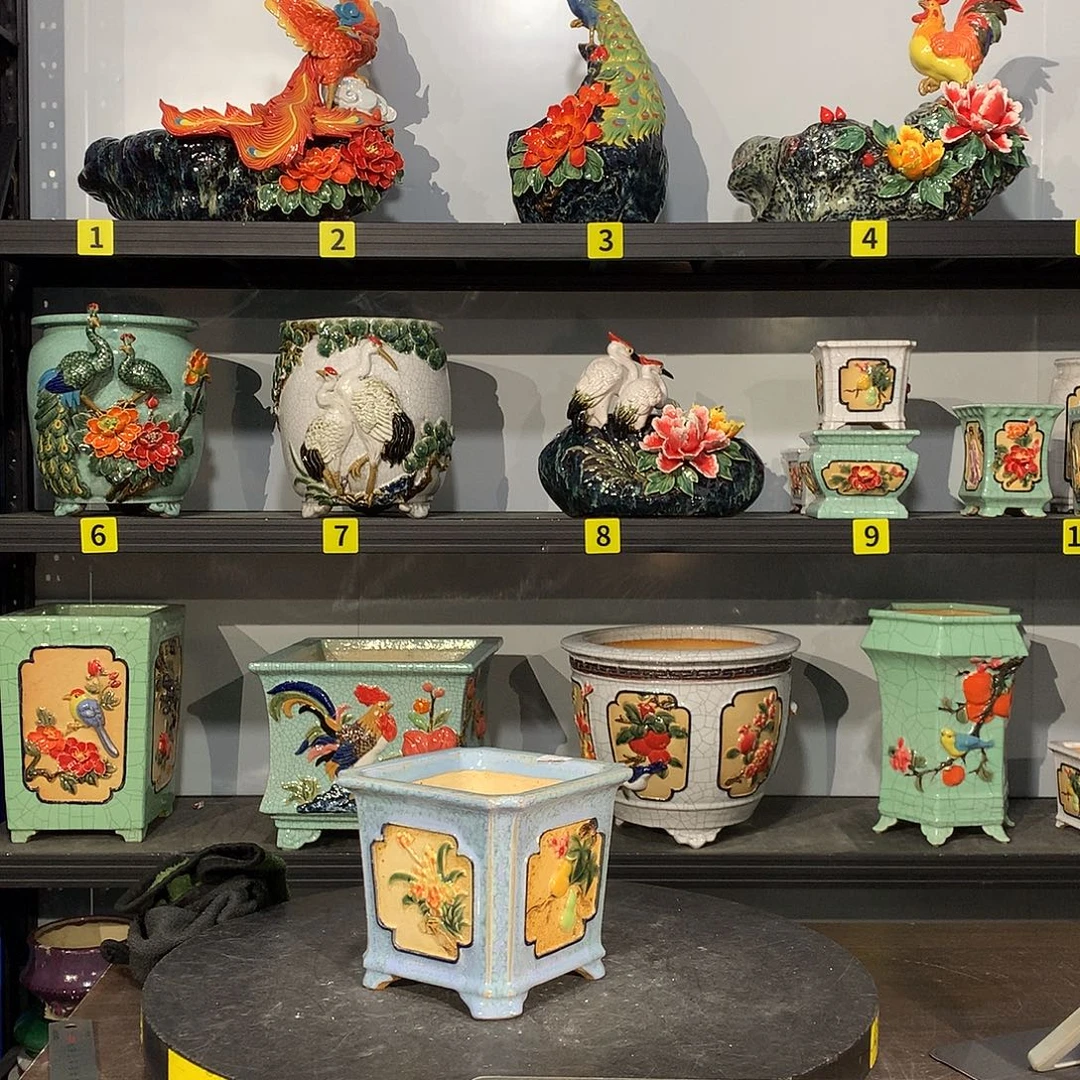 魏***威高温烧制石湾盆花盆