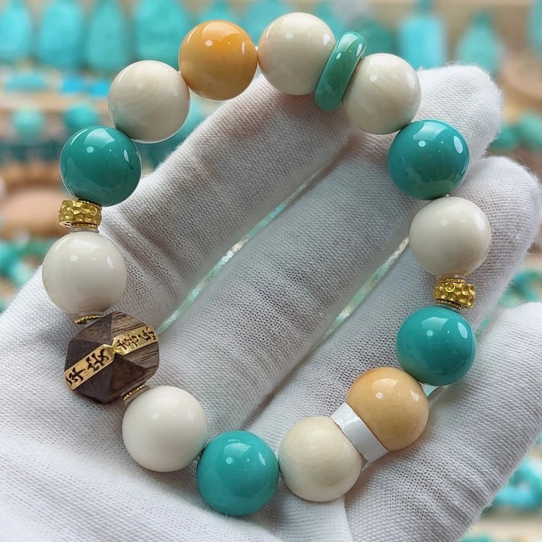 绿松石18K金镶嵌珠宝奇石