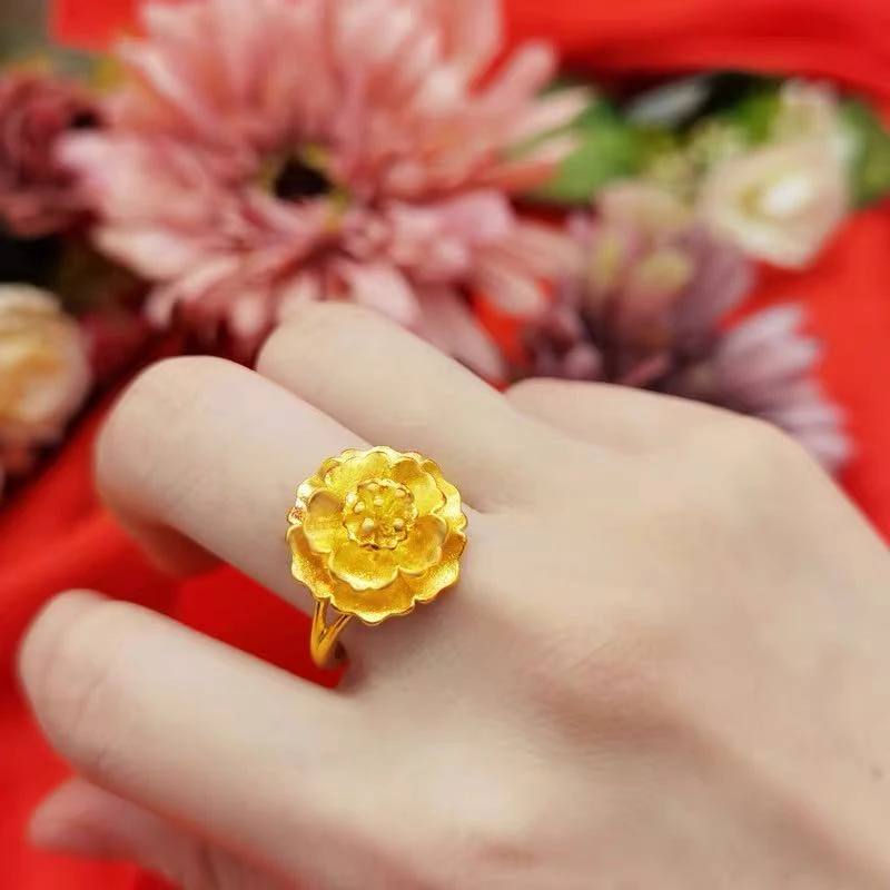 合金戒指/指环活口牡丹花戒指