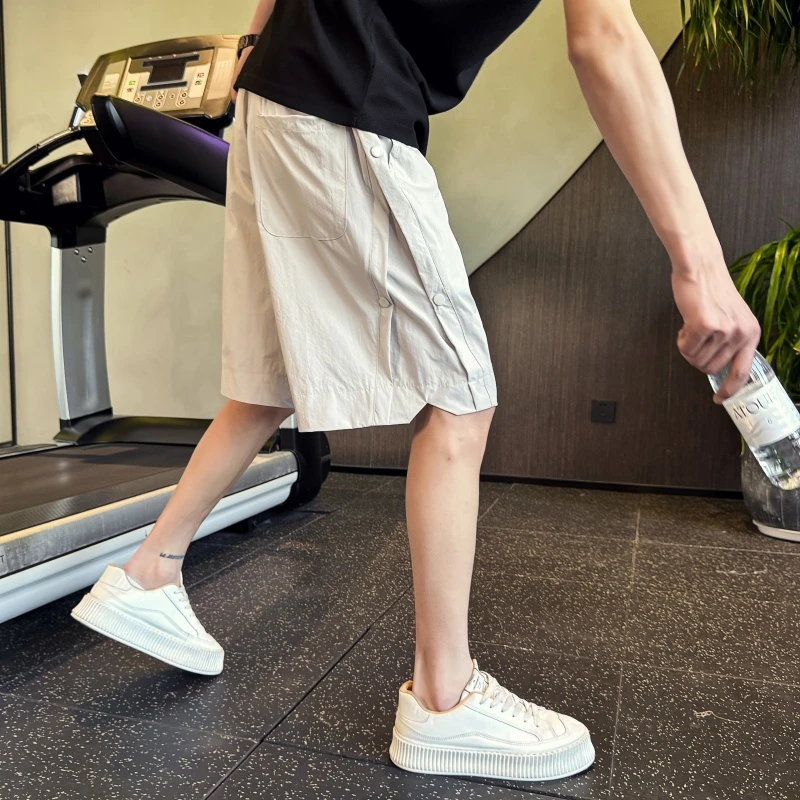 潮牌速干直筒短裤男夏季透气薄款五分裤2025新款百搭运动休闲中裤