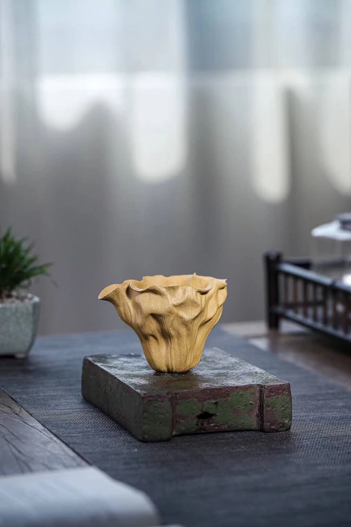 宜兴紫砂紫砂公道杯枯叶公杯老段泥180毫升全手工