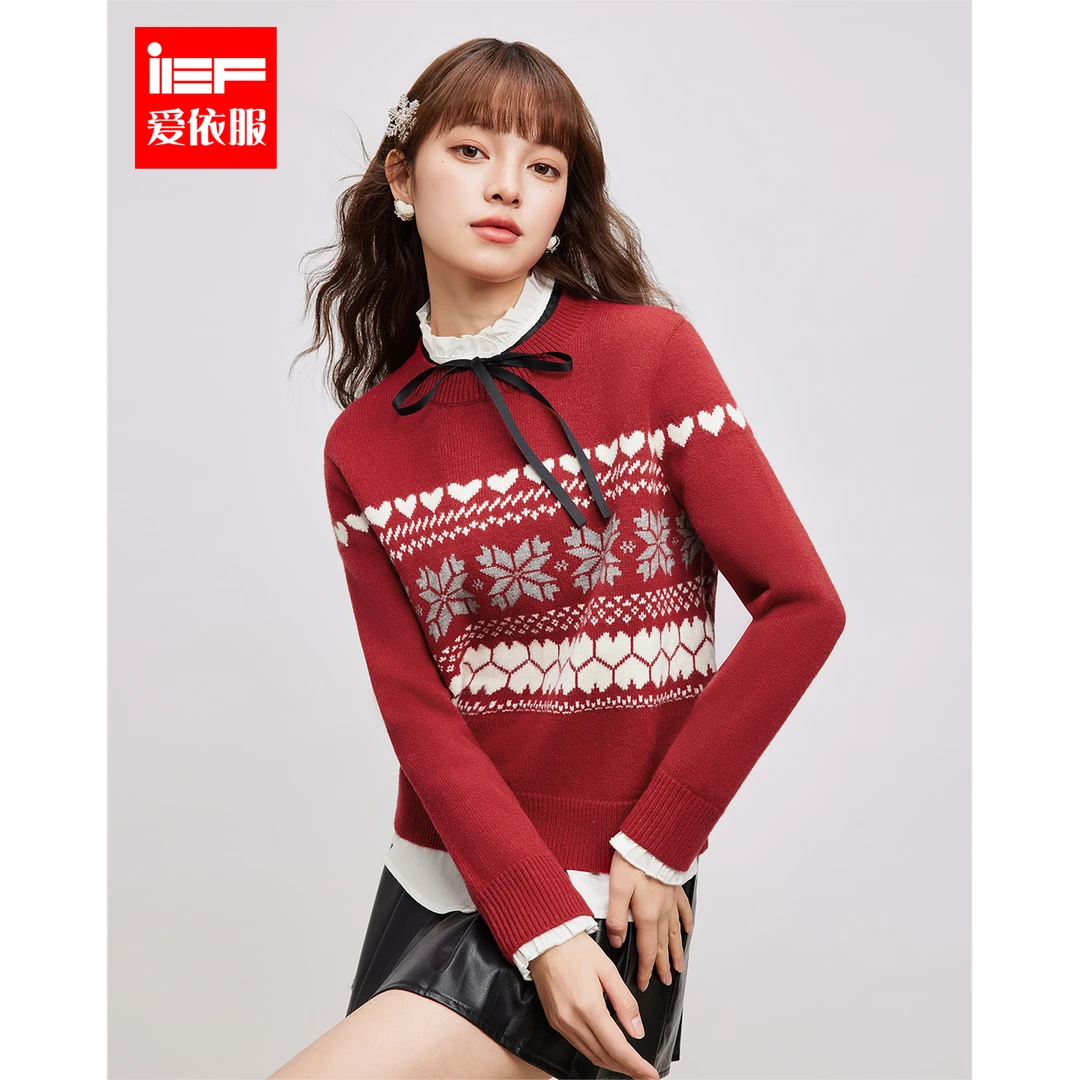 IEF/爱依服2024冬季圣诞毛织上衣