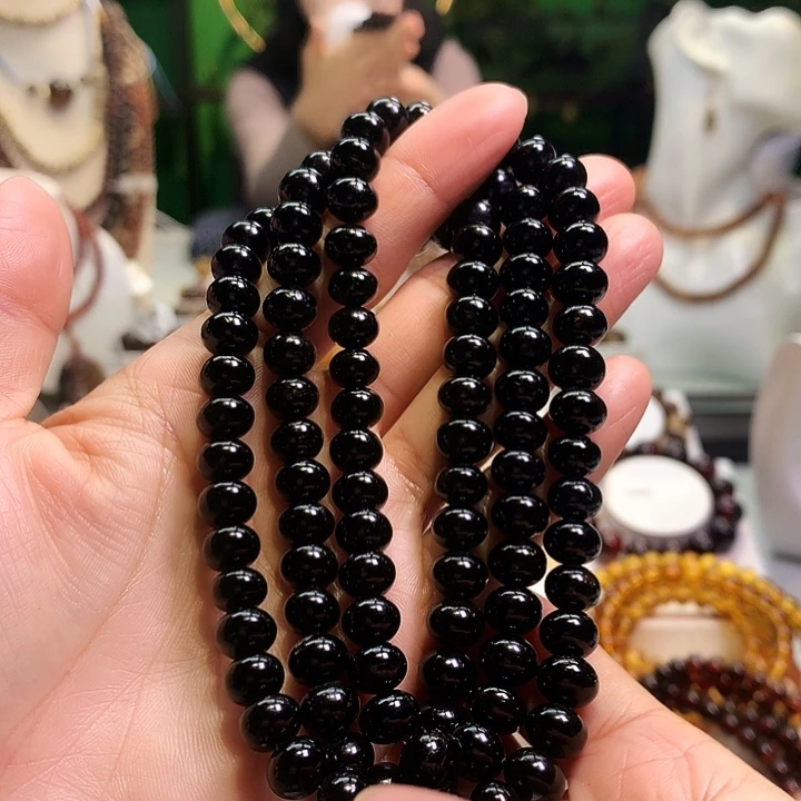 琥珀未镶嵌裸石8m满天星