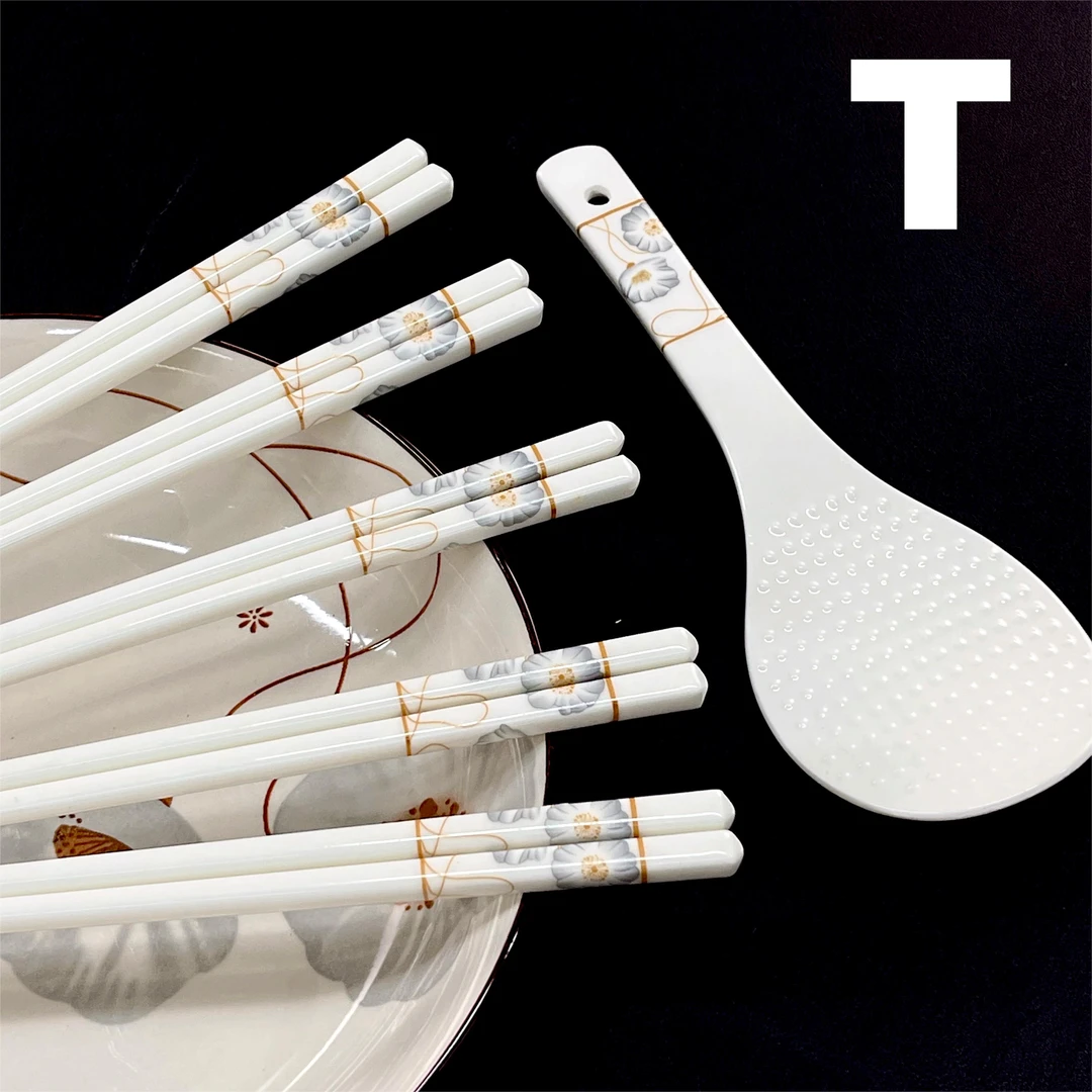 岁月静好骨瓷筷子10双+饭铲