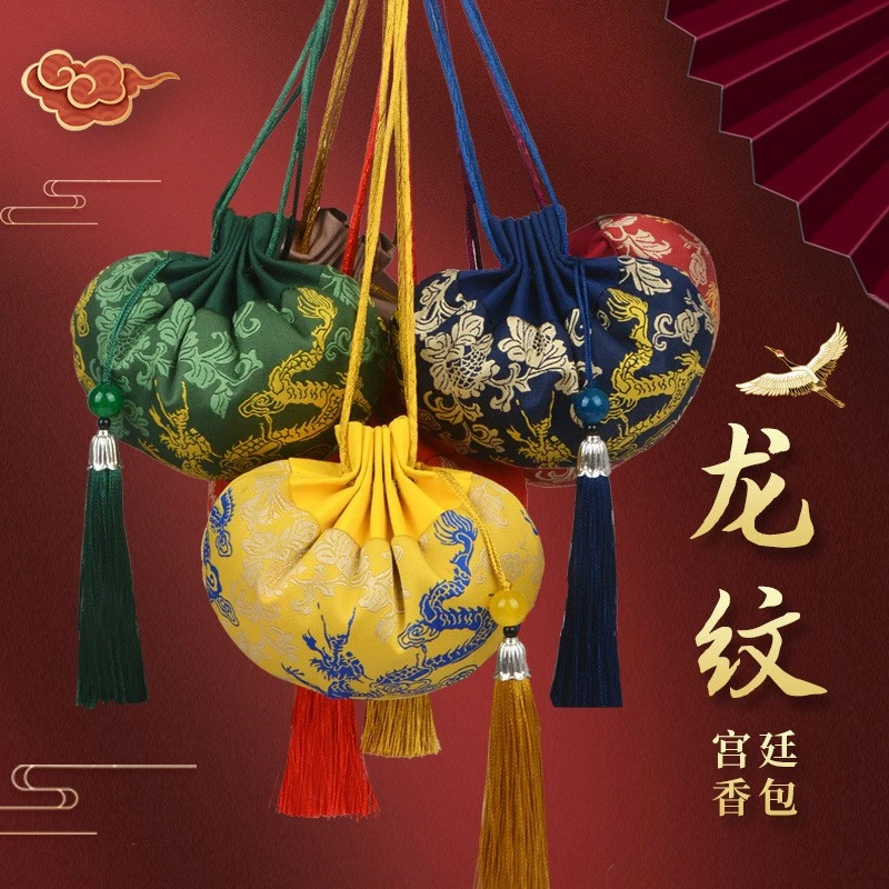 闻药调理开运香包纯手工复古中药香囊流苏古风宫廷龙纹中药香囊