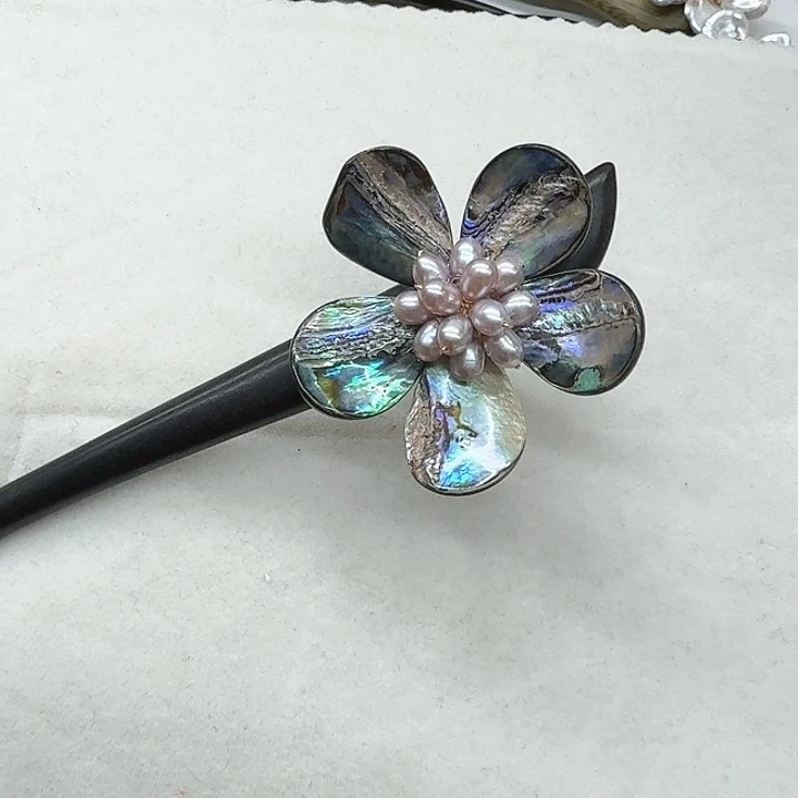 淡水珍珠发饰银S925镶嵌