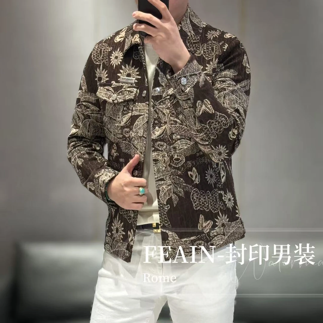 【雷迪凯奇】高端定制立体浮雕提花波西米亚风夹克6138