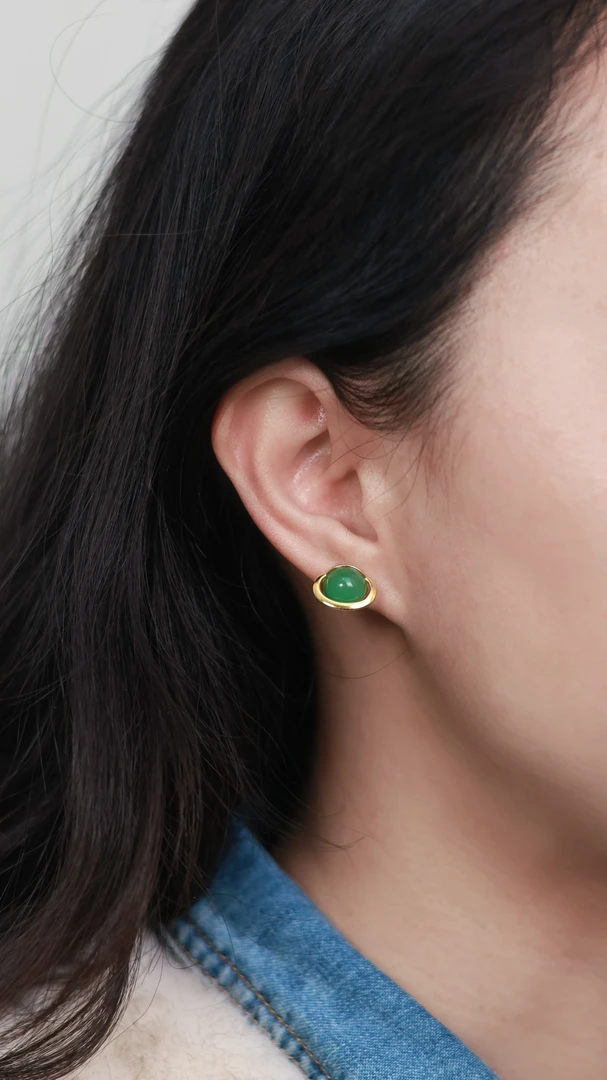 星球｜天然非洲翠耳钉｜S925银｜多样性发货 发其一｜