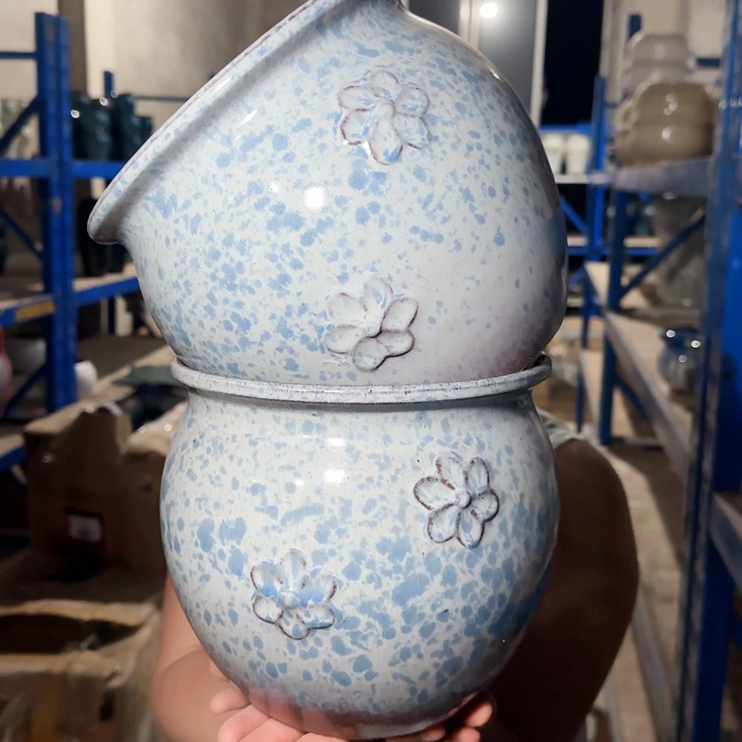 紫砂花盆高19口20