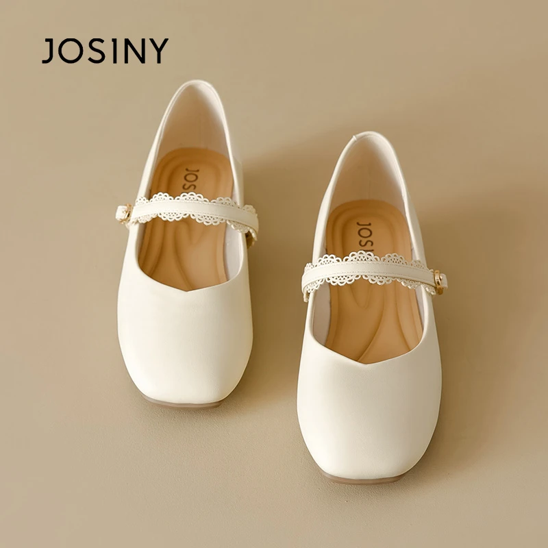 卓诗尼2025新款方头玛丽珍鞋低跟浅口法式复古时尚百搭单鞋平底女