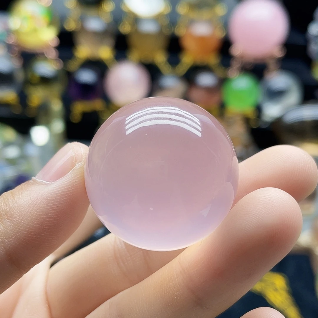 未镶嵌珠宝半成品水晶天然粉水晶31.8mm